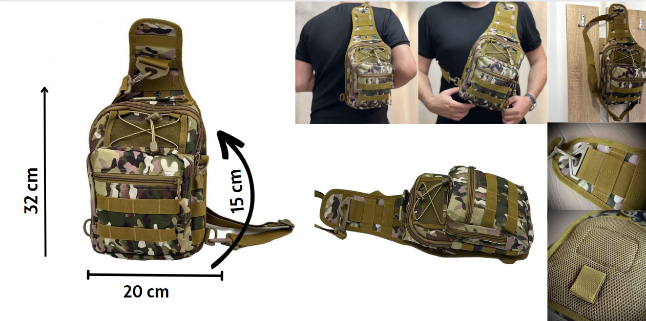 Borseta tactica cu camuflaj militar, Unisex